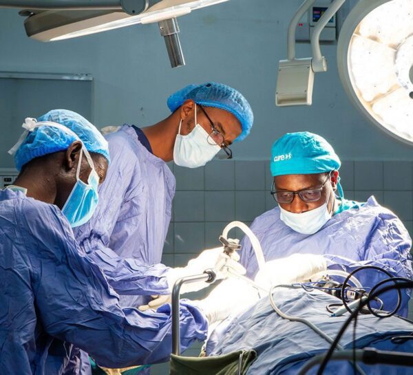 Surgeons performing a surgery