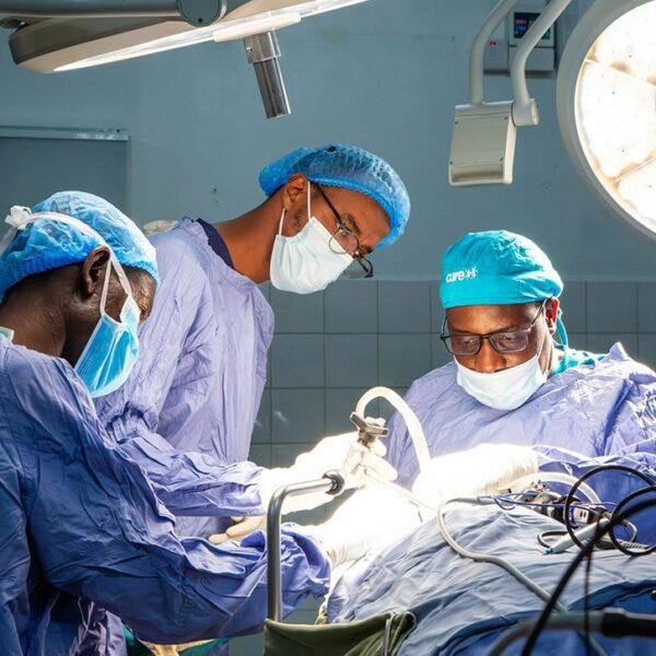Surgeons performing a surgery